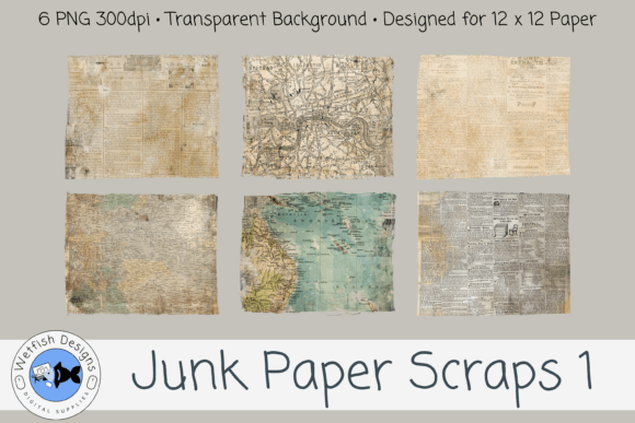 Add Vintage Charm with Junk Paper PNG Scraps 1