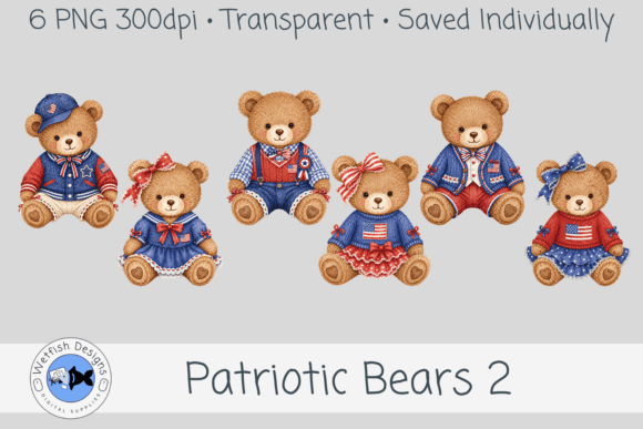 Adding Americana Charm with Patriotic PNG Bear Clipart 2