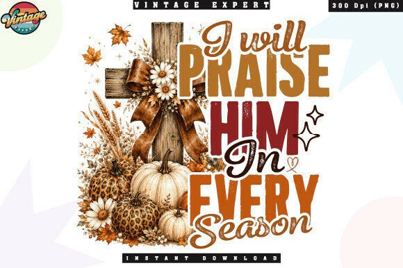 Autumn Cross and Pumpkins Faith PNG for Creative Projects