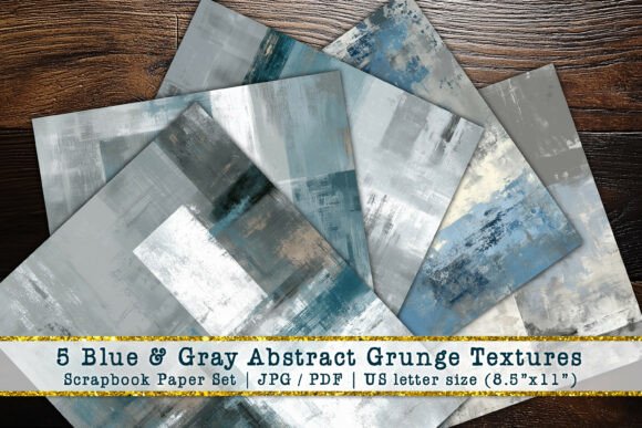 Blue Gray Abstract Grunge Textures Paper