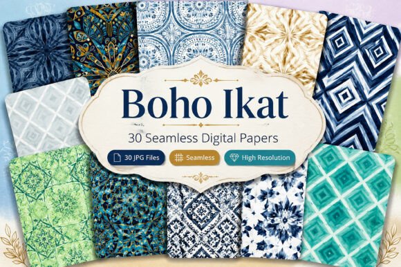 Boho Ikat Digital Pattern: A Guide to Bohemian Textile Design