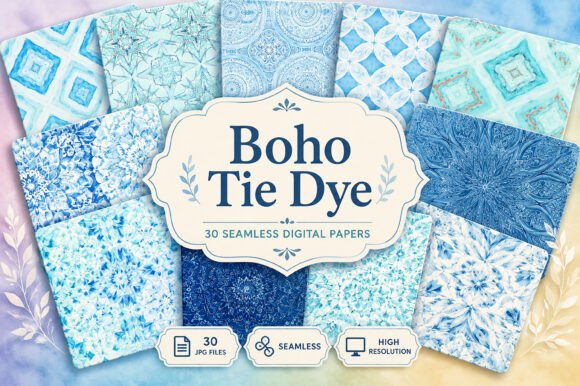 Boho Tie Dye Digital Papers: Elevating Your Creative Projects with Free-Spirited Design