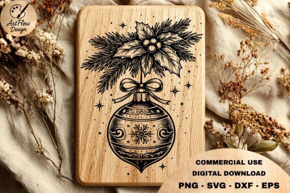Christmas Ornament Branch SVG Design