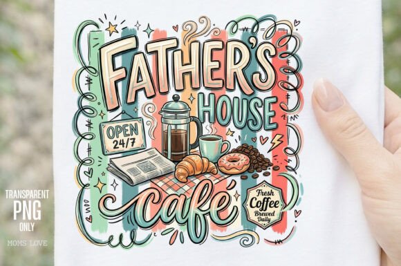 Father's House Cafe PNG: A Cozy Design for Coffee-Loving Dads