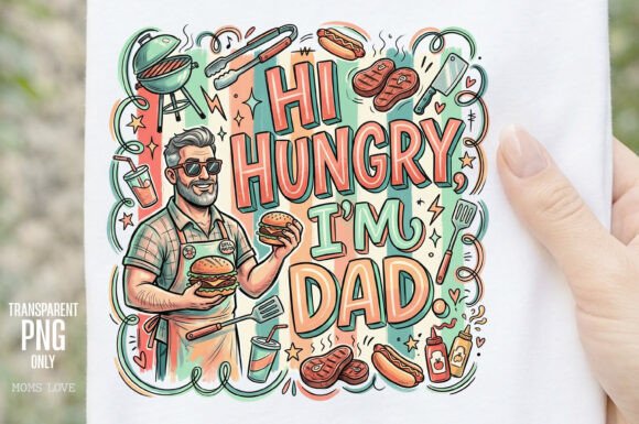 Hi Hungry I'm Dad PNG Father's Day BBQ Design
