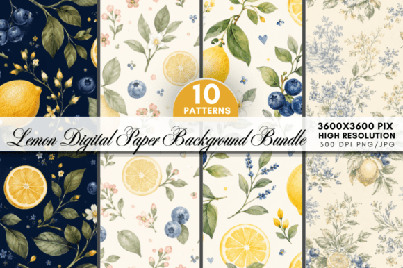 Lemon Digital Paper & Pattern for Crafters