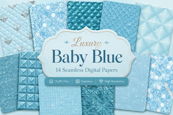 Luxury Baby Blue Digital Patterns: Elevating Your Creative Projects with Sophistication