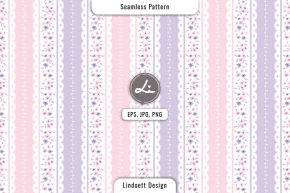 Pastel Stripe Floral Seamless Pattern
