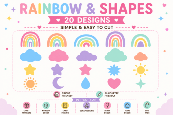 Rainbow Shapes SVG Bundle for Creators
