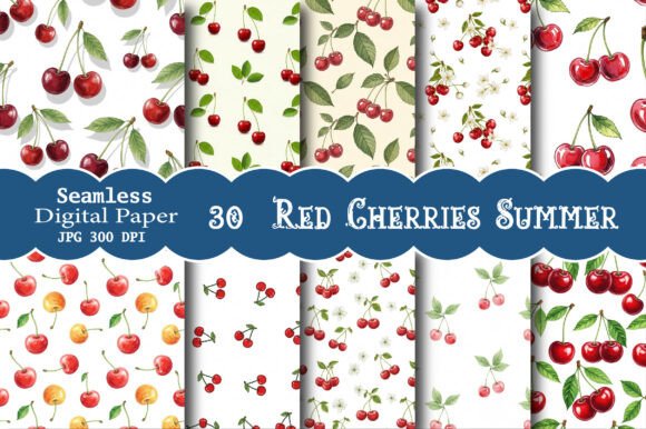 Red Cherries Summer Pattern: Elevating Creative Projects with Timeless Design