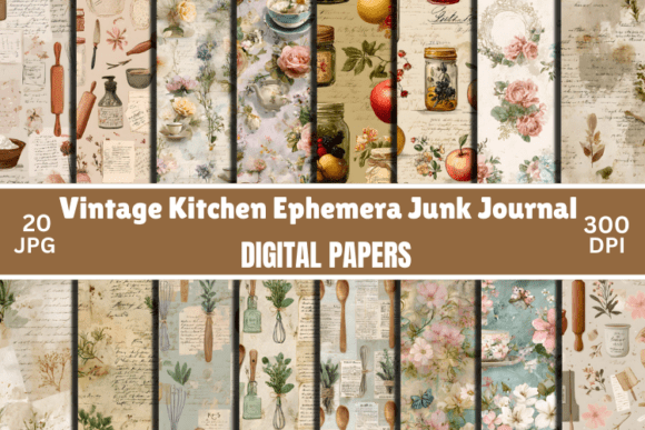 Reviving Culinary History: The Art of the Vintage Kitchen Ephemera Junk Journal