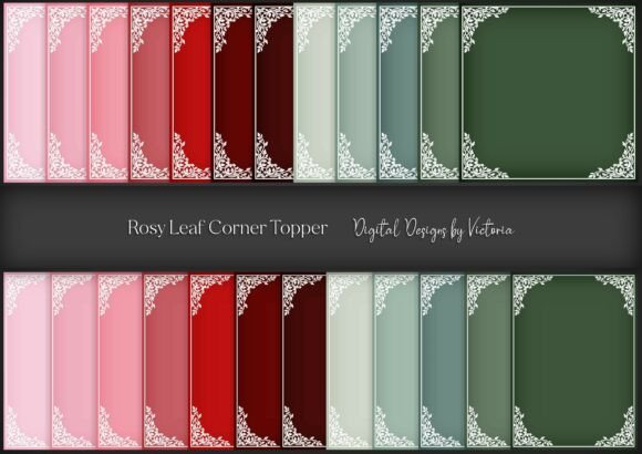 Rosy Leaf Corner Topper: A Versatile Design Element for Crafters and Digital Artists