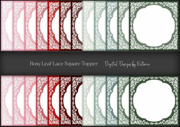 Rosy Leaf Lace Square Topper