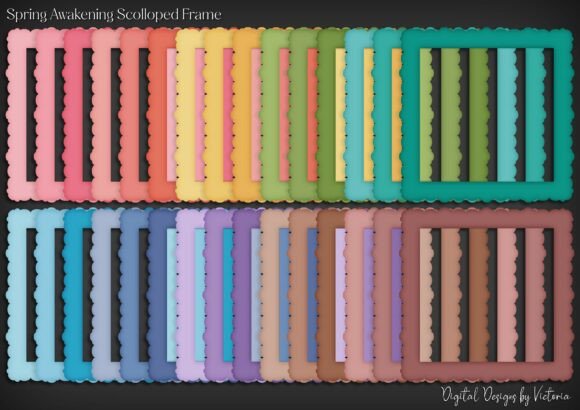 Spring Awakening Scolloped Frame PNG Collection
