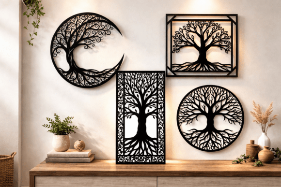 Tree of Life Wall Art Bundle: Elevating Interiors with Precision Design