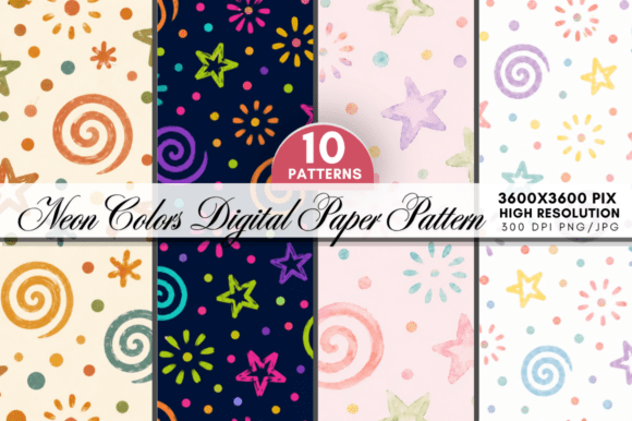 Unleash Your Creativity with the Neon Colors Digital Paper Bundle