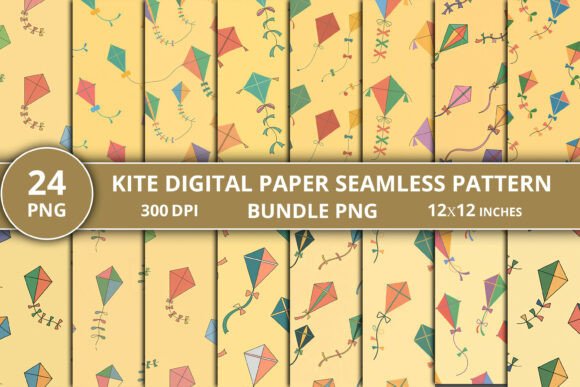 Unlocking Creativity with the Kite Digital Seamless Pattern Bundle PNG