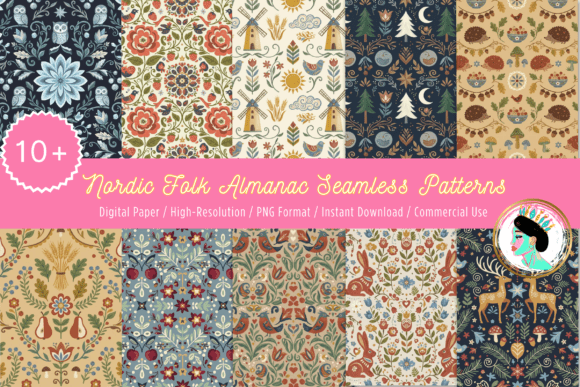 Unlocking the Magic of Nordic Folk Art: A Guide to the Scandinavian Seamless Pattern Bundle