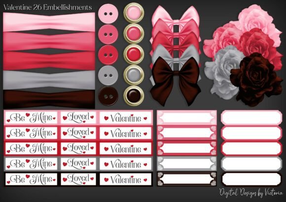 Valentine 26 Embelishments: Creative Crafting Essentials