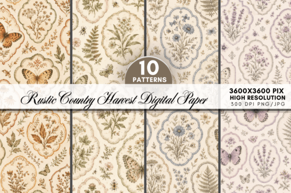 Vintage Botanical Cottagecore Patterns
