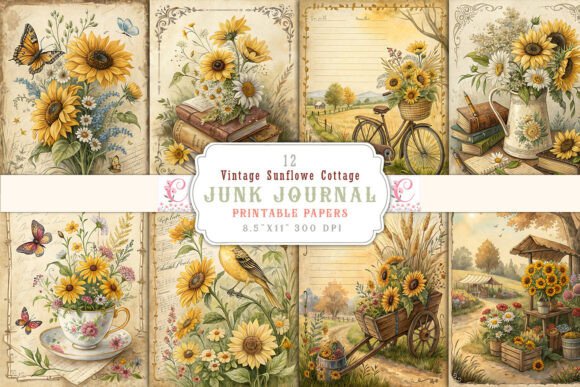 Vintage Sunflower Cottage Junk Journal