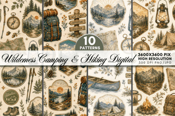 Wilderness Camping Hiking Digital: Merging Outdoor Aesthetics with Creative Design